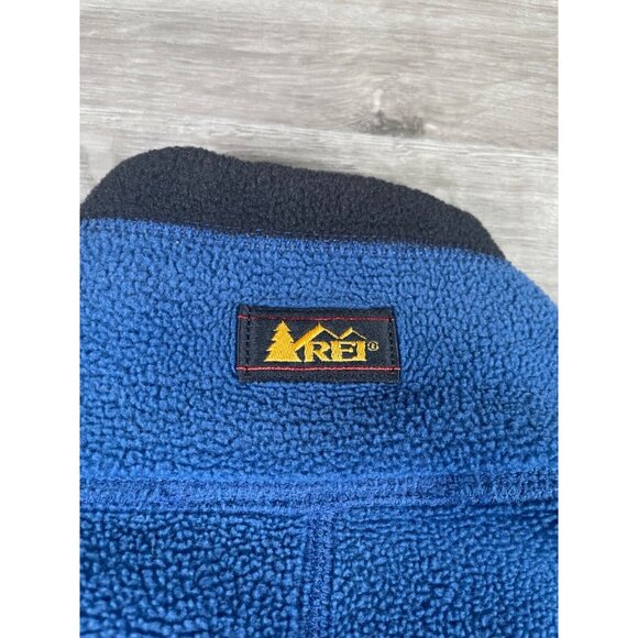 Vintage REI Men's Size Large Blue Fleece Hiking Jacket Coat Full Zip Pockets - Picture 14 of 16